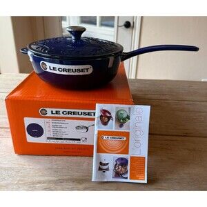 Le Creuset Olive Branch Collection 2.25 qt 8.25 in Saucier Indigo Blue NEW